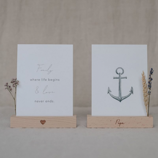 Karten & Blumenständer mit Spruch Papa